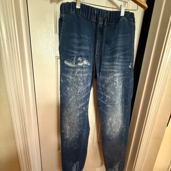 Fashion Nova Men Denim Drawstring Pant SZ M - Picture 1 of 13